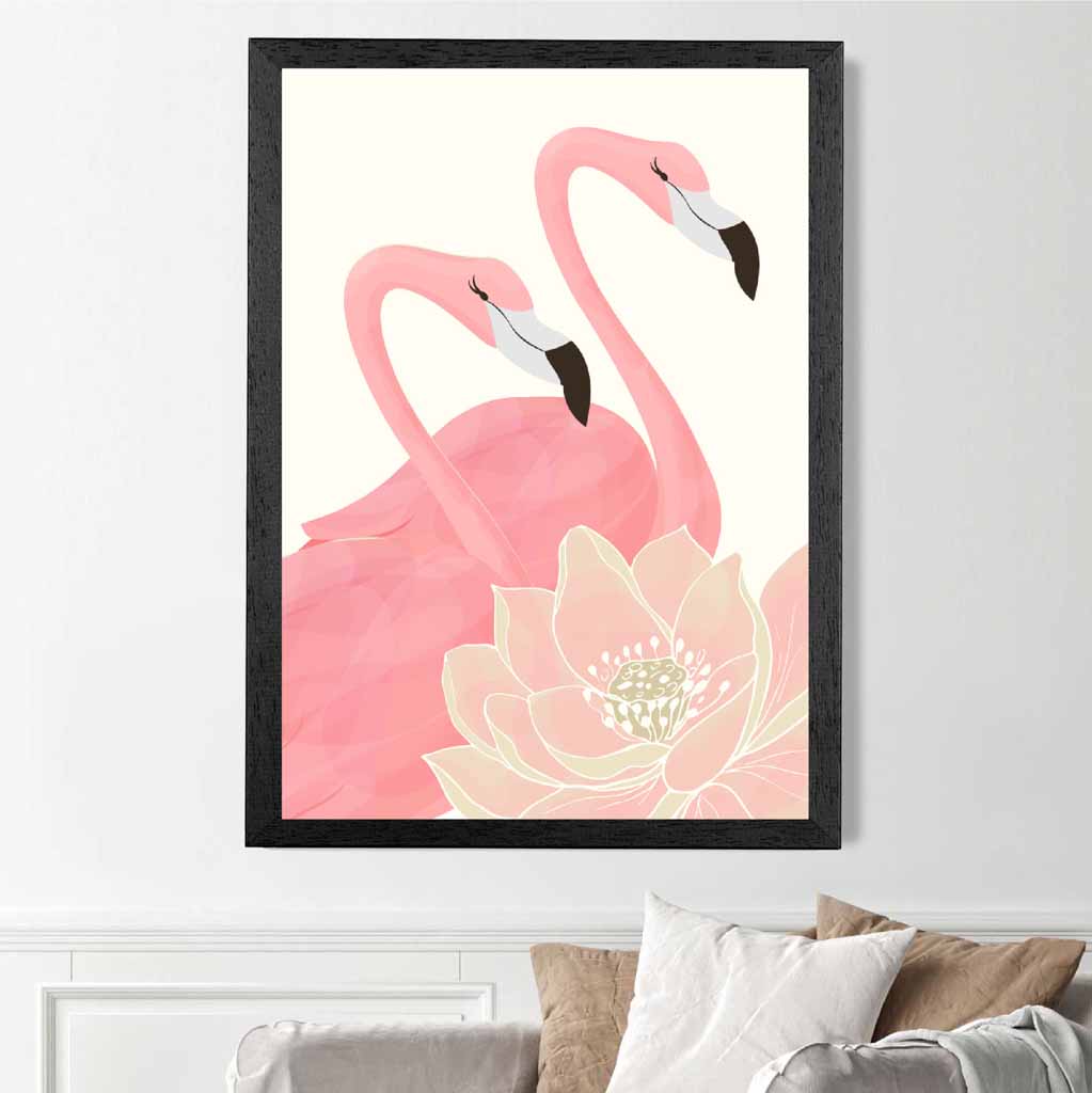 Abstract Painted Pink Flamingo No 1 Art Print | Wall Art Plaza