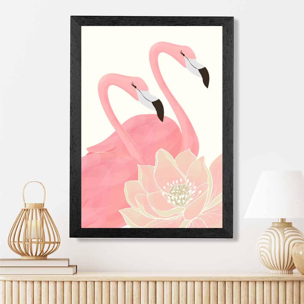 Abstract Painted Pink Flamingo No 1 Art Print | Wall Art Plaza