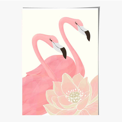 Abstract Painted Pink Flamingo No 1 Art Print | Wall Art Plaza