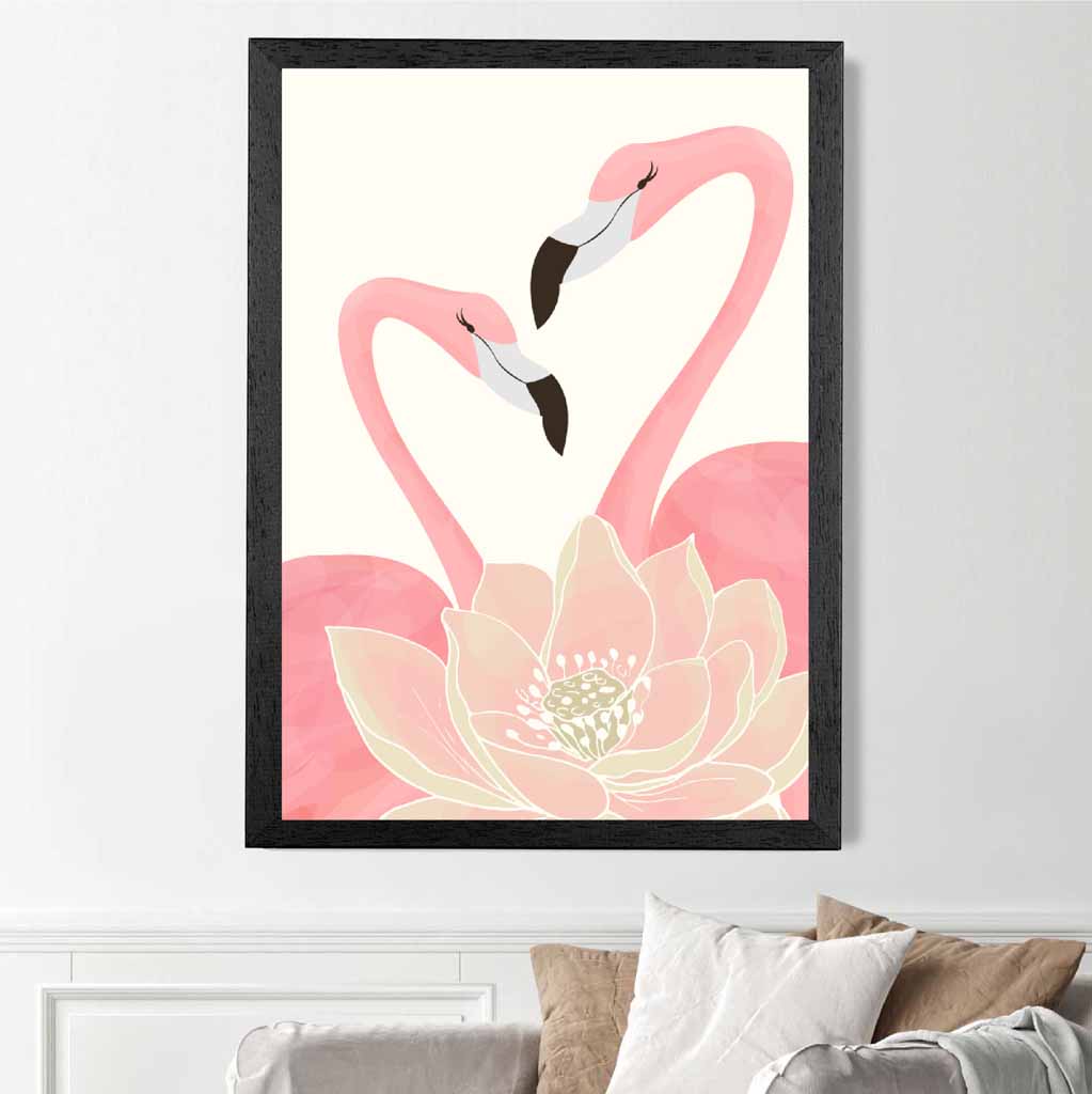 Abstract Painted Pink Flamingo No 2 Art Print | Wall Art Plaza