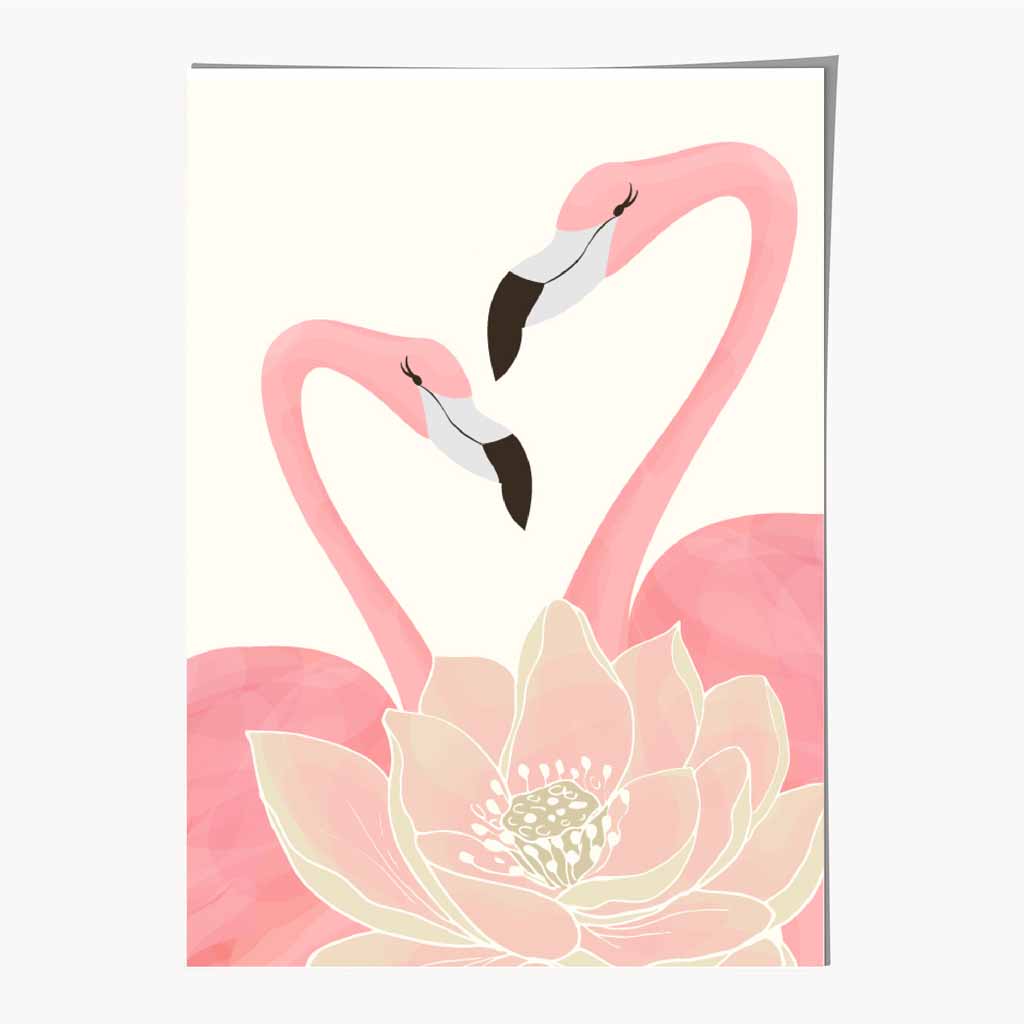 Abstract Painted Pink Flamingo No 2 Art Print | Wall Art Plaza