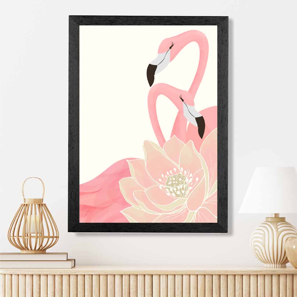 Abstract Painted Pink Flamingo No 3 Art Print | Wall Art Plaza