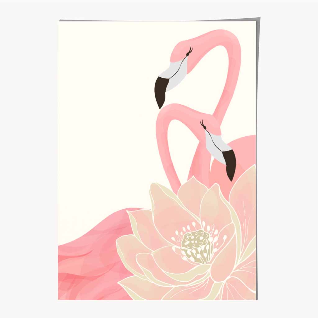 Abstract Painted Pink Flamingo No 3 Art Print | Wall Art Plaza