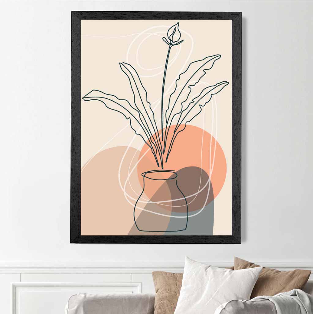 Boho Orange, Beige Plants No 1 Art Print | Wall Art Plaza