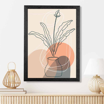 Boho Orange, Beige Plants No 1 Art Print | Wall Art Plaza