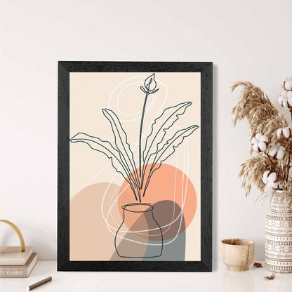 Boho Orange, Beige Plants No 1 Art Print | Wall Art Plaza