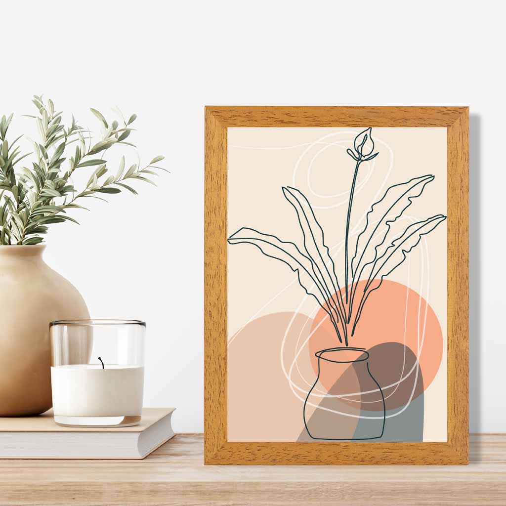 Boho Orange, Beige Plants No 1 Art Print | Wall Art Plaza