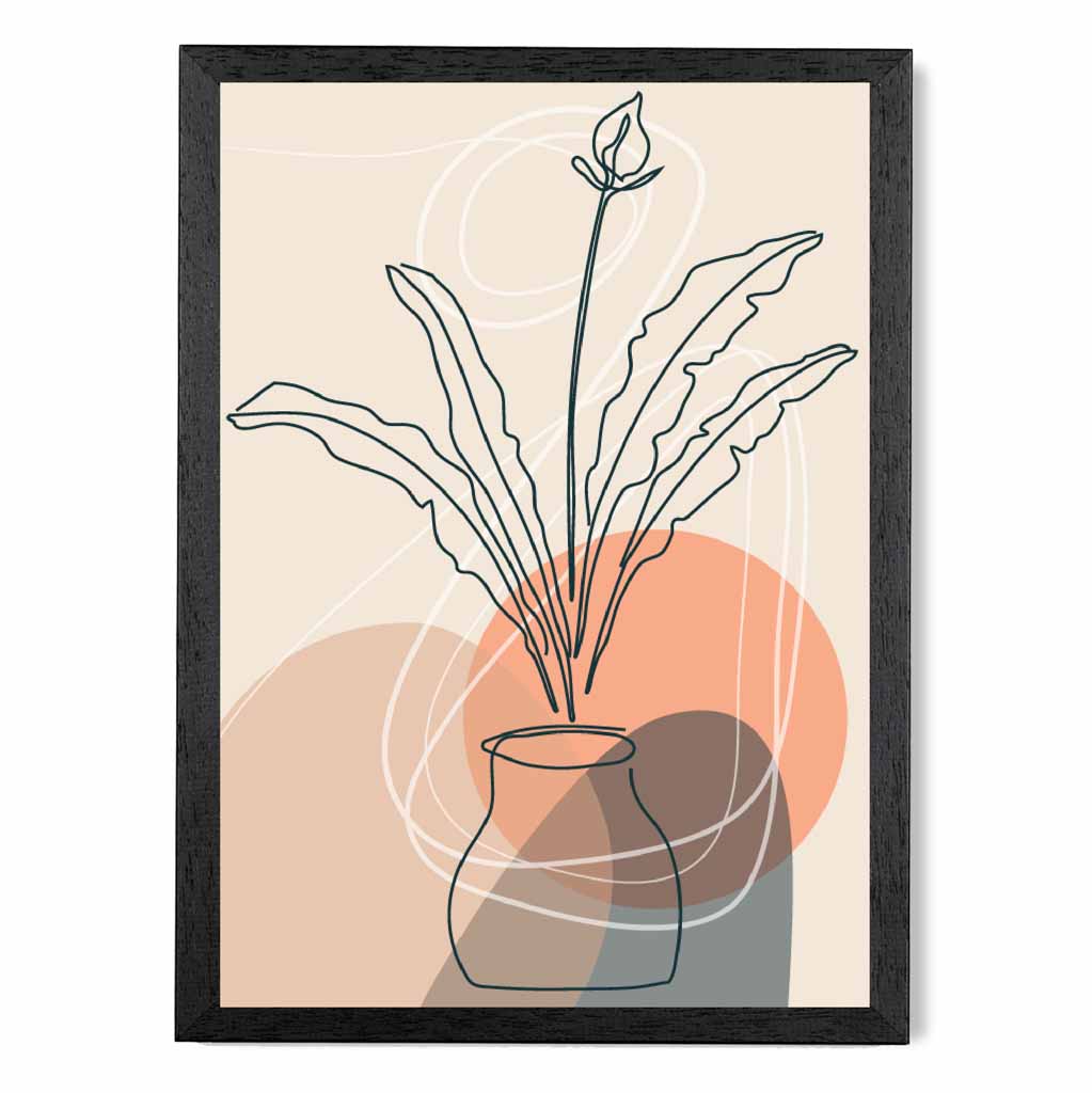 Boho Orange, Beige Plants No 1 Art Print | Wall Art Plaza