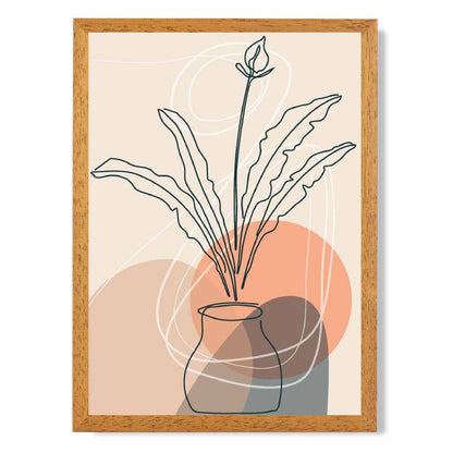 Boho Orange, Beige Plants No 1 Art Print | Wall Art Plaza