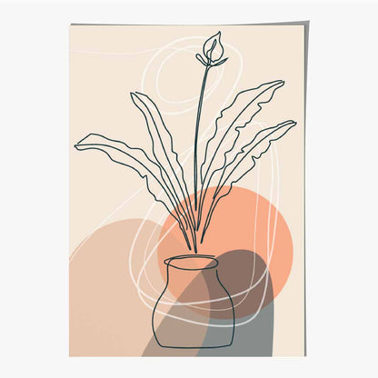 Boho Orange, Beige Plants No 1 Art Print | Wall Art Plaza