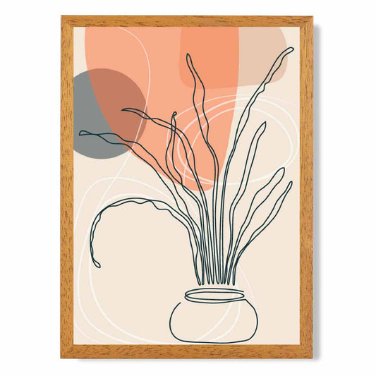 Boho Orange, Beige Plants No 2 Art Print | Wall Art Plaza