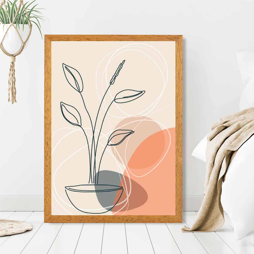 Boho Orange, Beige Plants No 3 Art Print | Wall Art Plaza