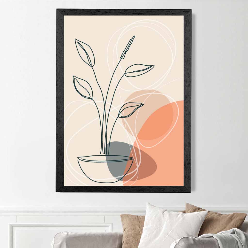 Boho Orange, Beige Plants No 3 Art Print | Wall Art Plaza