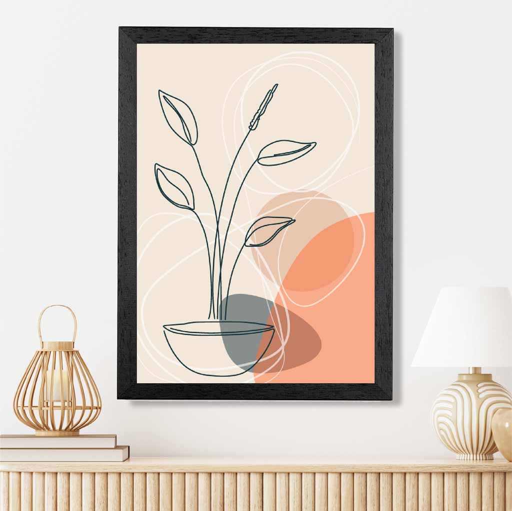 Boho Orange, Beige Plants No 3 Art Print | Wall Art Plaza