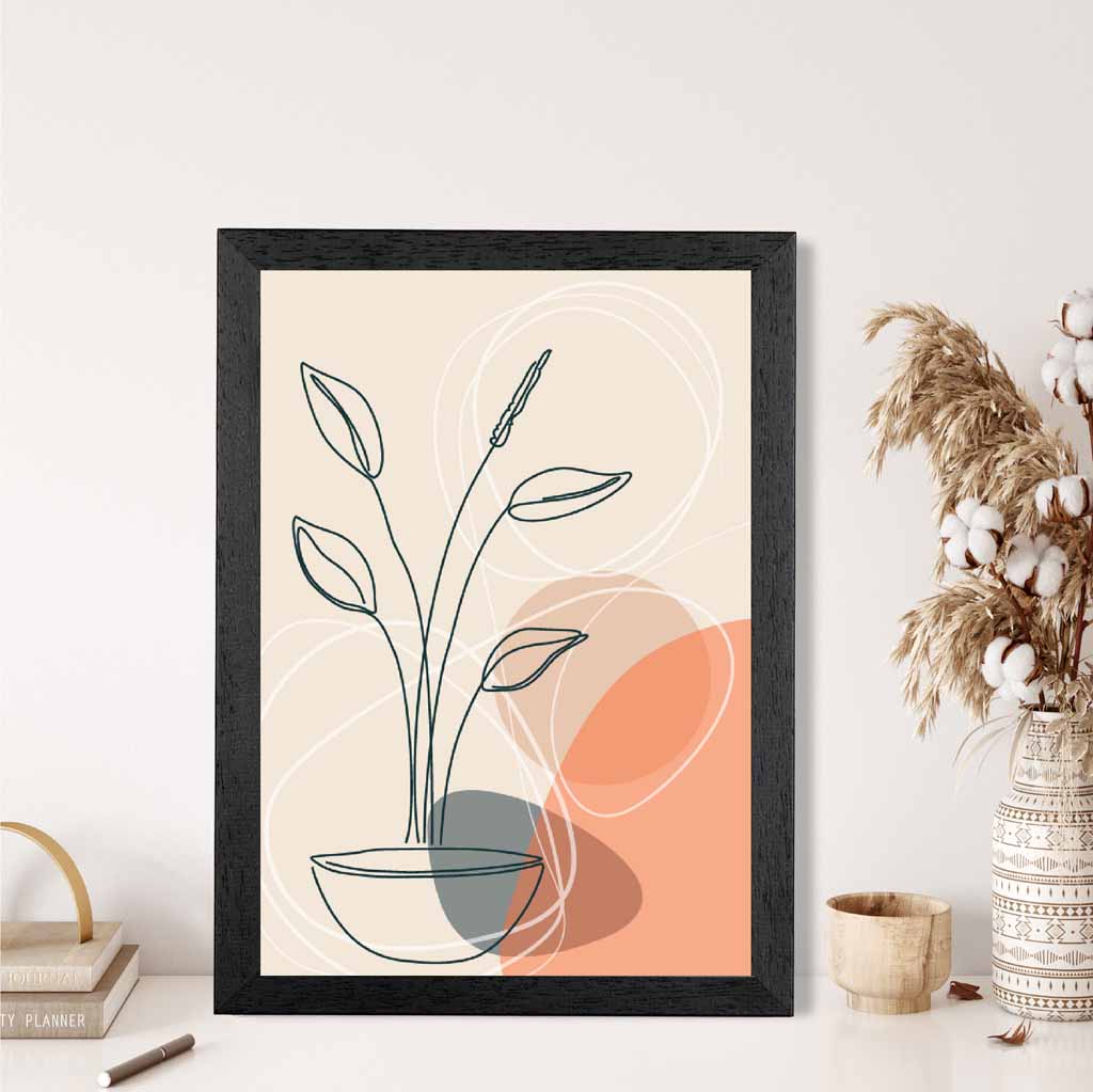 Boho Orange, Beige Plants No 3 Art Print | Wall Art Plaza