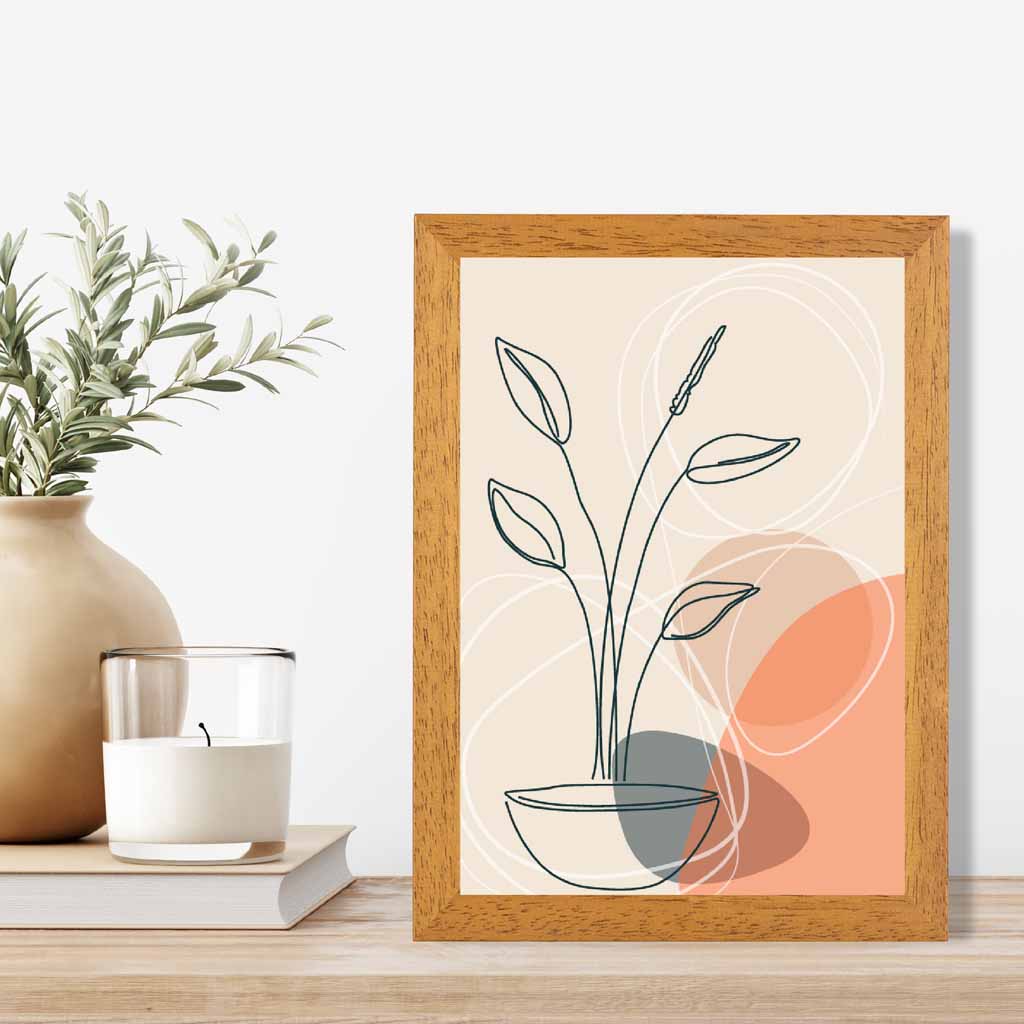 Boho Orange, Beige Plants No 3 Art Print | Wall Art Plaza