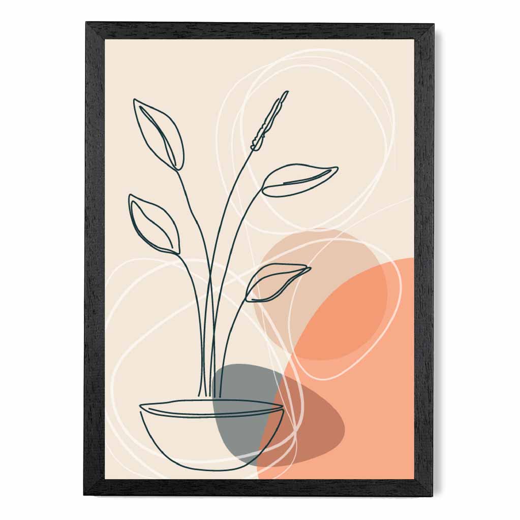 Boho Orange, Beige Plants No 3 Art Print | Wall Art Plaza