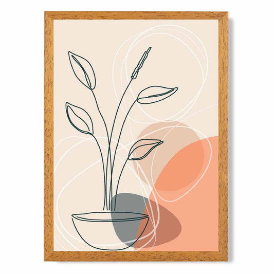 Boho Orange, Beige Plants No 3 Art Print | Wall Art Plaza