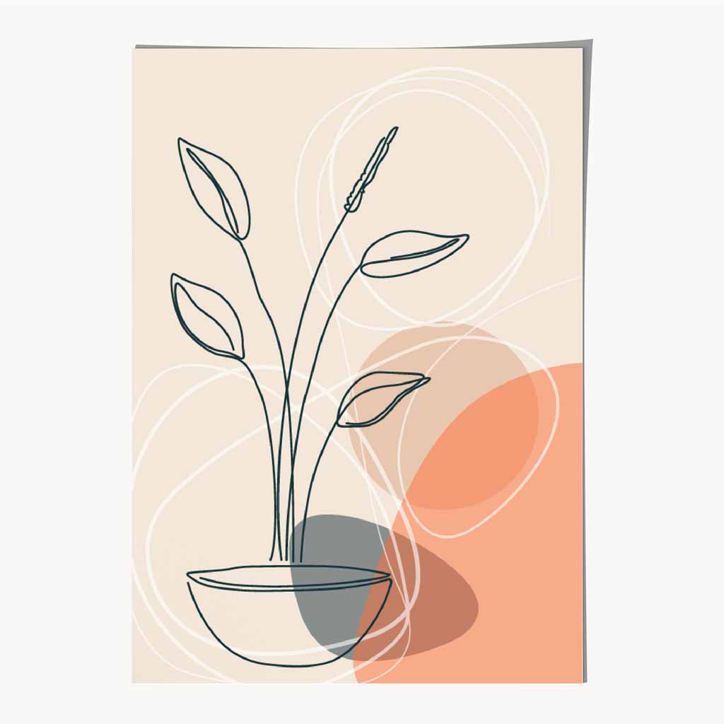 Boho Orange, Beige Plants No 3 Art Print | Wall Art Plaza