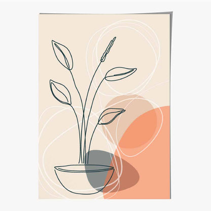 Boho Orange, Beige Plants No 3 Art Print | Wall Art Plaza