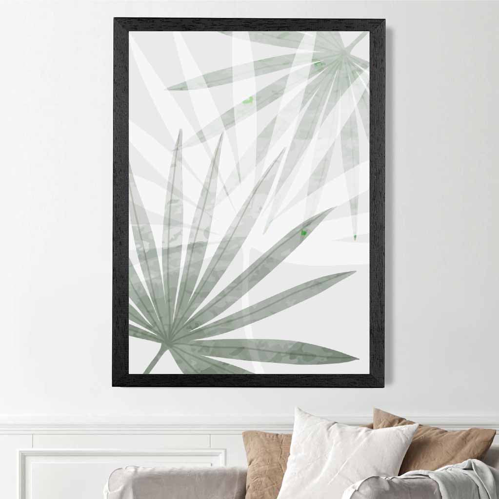 Abstract Painted Green Tropical Leaves No 1 Art Print | Wall Art Plaza