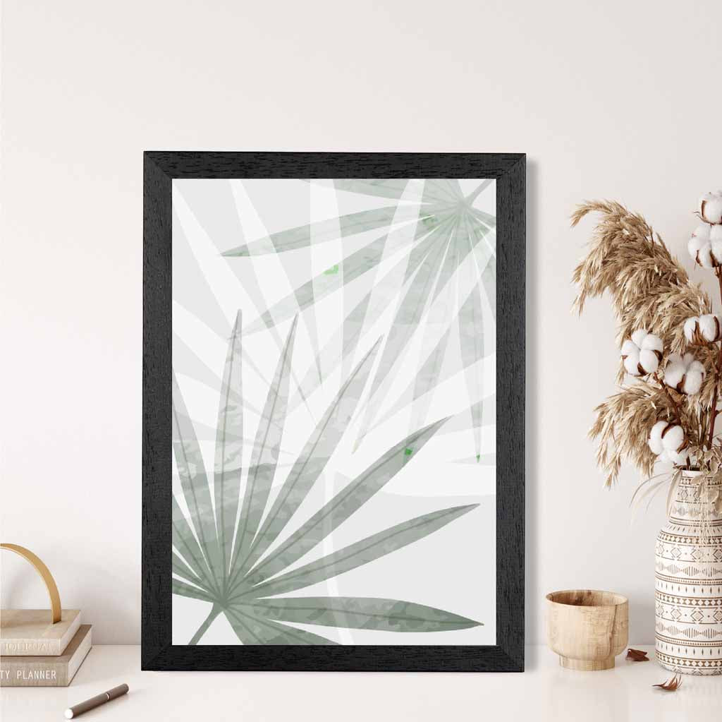 Abstract Painted Green Tropical Leaves No 1 Art Print | Wall Art Plaza