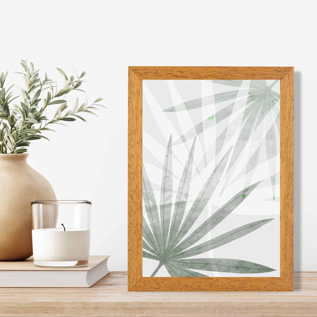 Abstract Painted Green Tropical Leaves No 1 Art Print | Wall Art Plaza