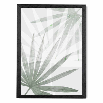 Abstract Painted Green Tropical Leaves No 1 Art Print | Wall Art Plaza