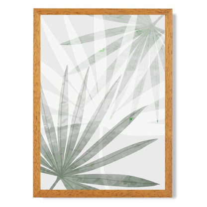 Abstract Painted Green Tropical Leaves No 1 Art Print | Wall Art Plaza