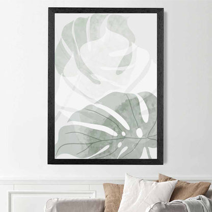 Abstract Painted Green Tropical Leaves No 2 Art Print | Wall Art Plaza