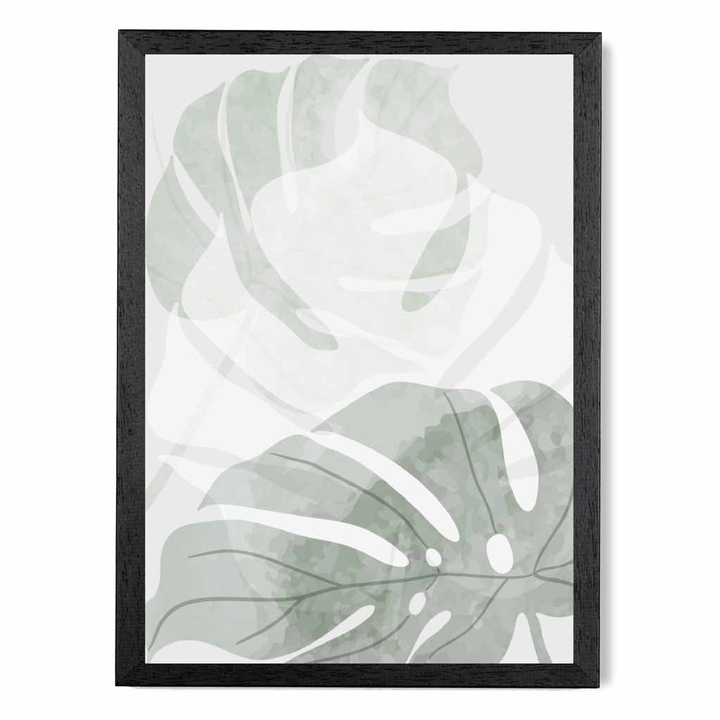 Abstract Painted Green Tropical Leaves No 2 Art Print | Wall Art Plaza