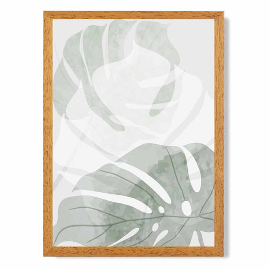 Abstract Painted Green Tropical Leaves No 2 Art Print | Wall Art Plaza