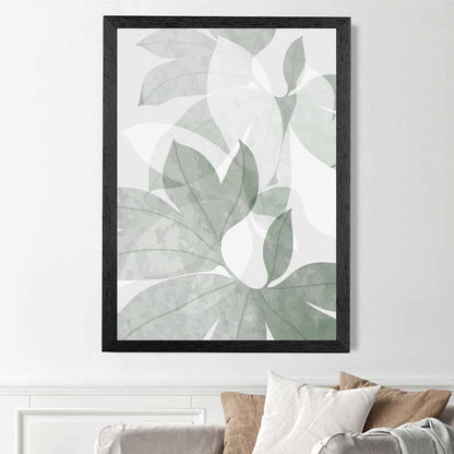 Abstract Painted Green Tropical Leaves No 3 Art Print | Wall Art Plaza