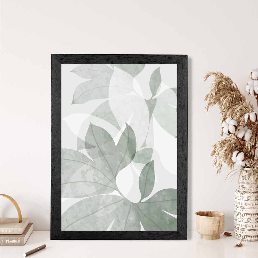 Abstract Painted Green Tropical Leaves No 3 Art Print | Wall Art Plaza