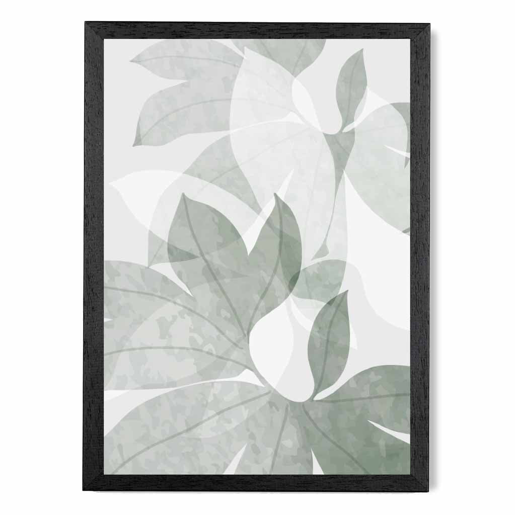 Abstract Painted Green Tropical Leaves No 3 Art Print | Wall Art Plaza