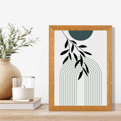 Mid Century Teal, Green Floral Arches No 1 Art Print | Wall Art Plaza