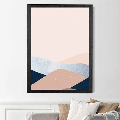 Abstract Painted Blush Pink, Blue Mountains Art Print | Wall Art Plaza