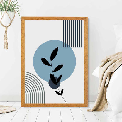 Modern Blue, Beige Floral Arches No 2 Art Print | Wall Art Plaza