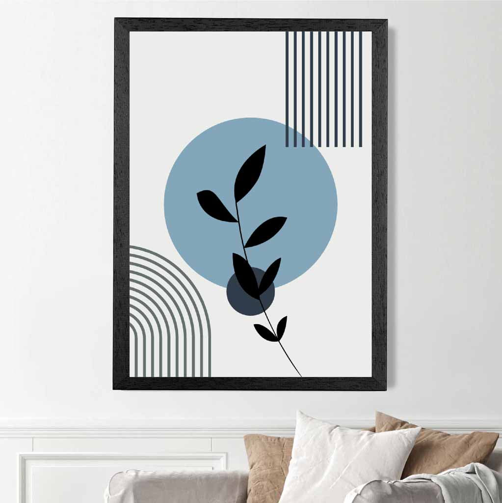 Modern Blue, Beige Floral Arches No 2 Art Print | Wall Art Plaza