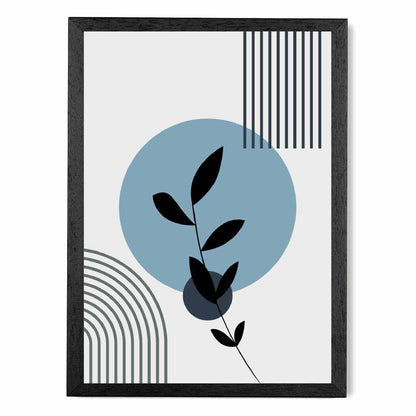 Modern Blue, Beige Floral Arches No 2 Art Print | Wall Art Plaza