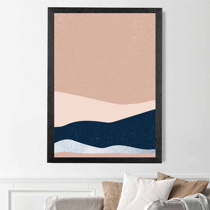 Abstract Painted Blush Pink, Blue Landscape Art Print | Wall Art Plaza