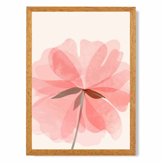 Boho Floral Pink, Beige Flower No 2 Art Print | Wall Art Plaza