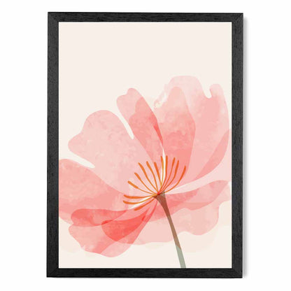 Boho Floral Pink, Beige Flower No 3 Art Print | Wall Art Plaza