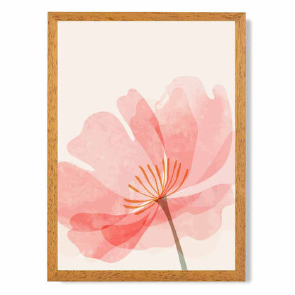 Boho Floral Pink, Beige Flower No 3 Art Print | Wall Art Plaza