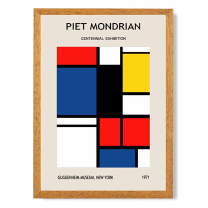 Modern Blue, Red Piet Mondrian Exhibition No 1 Art Print | Wall Art Plaza