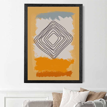 Modern Abstract Yellow, Orange Line Art Art Print | Wall Art Plaza