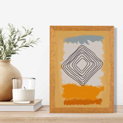 Modern Abstract Yellow, Orange Line Art Art Print | Wall Art Plaza