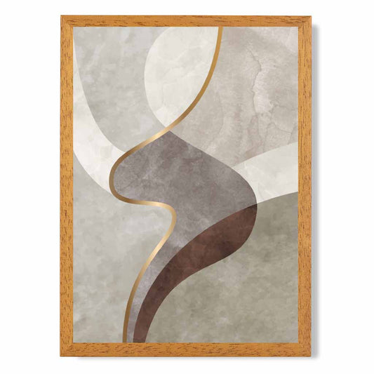 Abstract Painted Beige, Brown Shapes No 1 Art Print | Wall Art Plaza