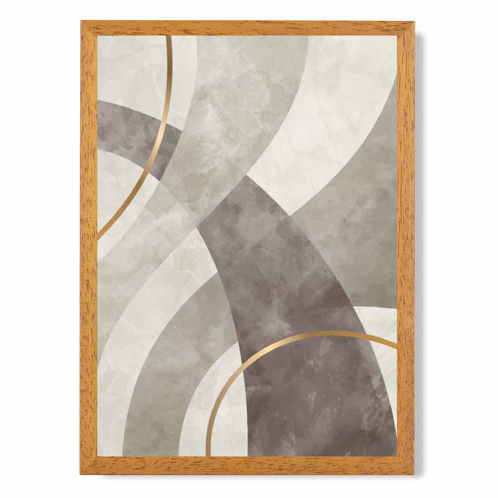 Abstract Painted Beige, Brown Shapes No 2 Art Print | Wall Art Plaza