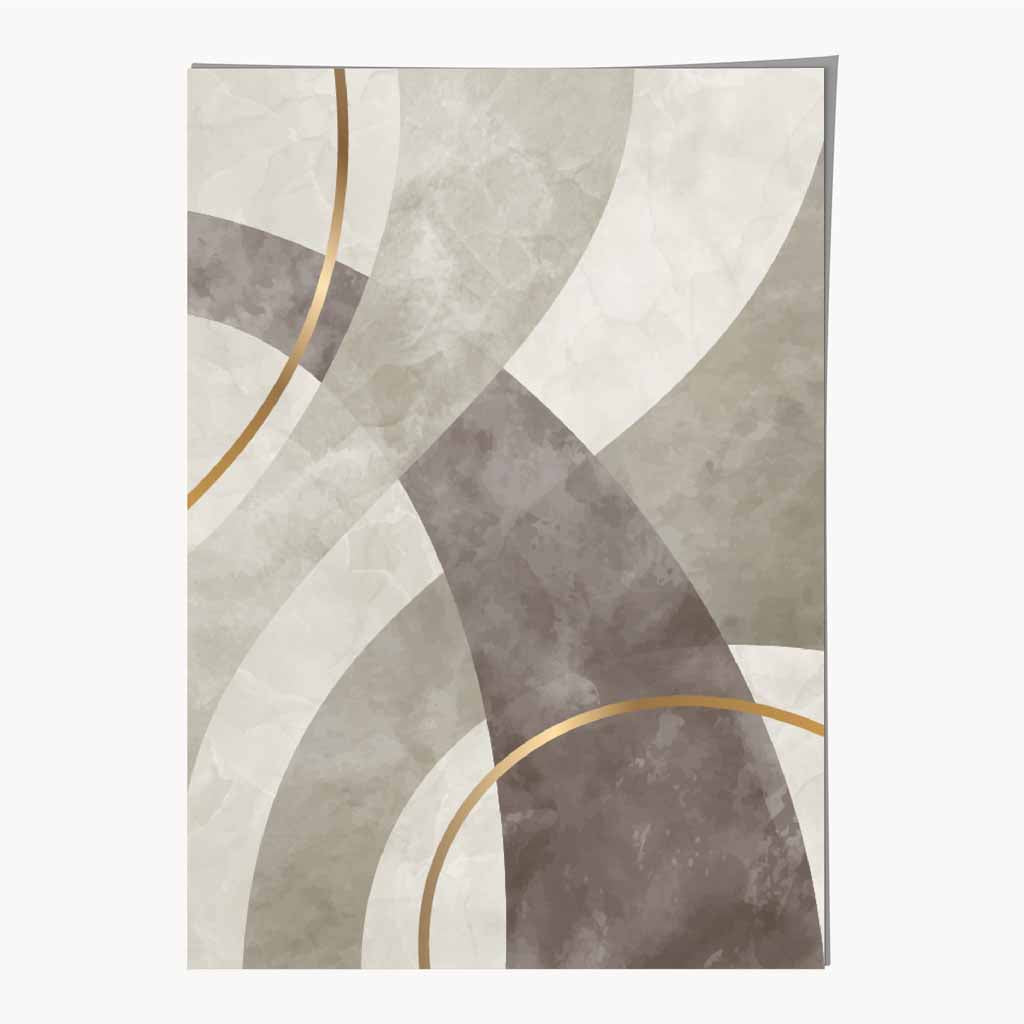 Abstract Painted Beige, Brown Shapes No 2 Art Print | Wall Art Plaza